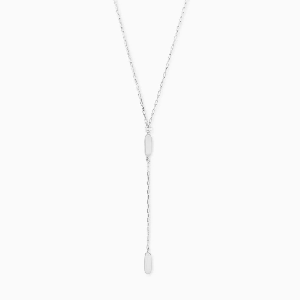 Like New Kendra Scott Fern Y Necklace - Bright Silver